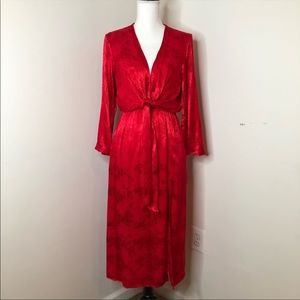 Topshop Snake Print Jacquard Knot Midi Dress